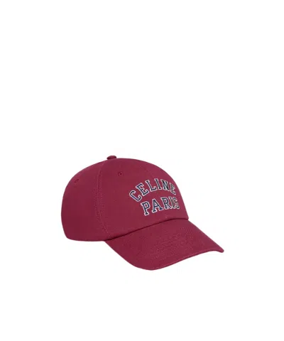 Celine Richelieu Cap In Cotton Twill In Pink