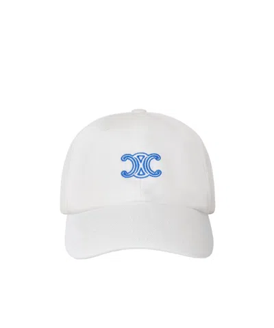 Celine Richelieu Cap In Light Cotton Twill In White