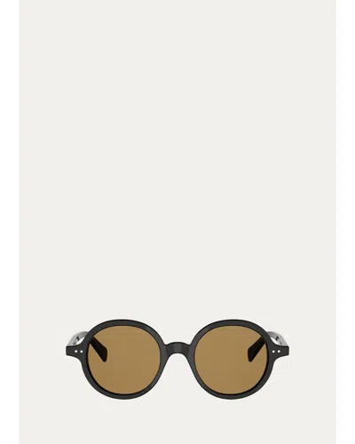 Celine Riff 48mm Round Sunglasses In Black