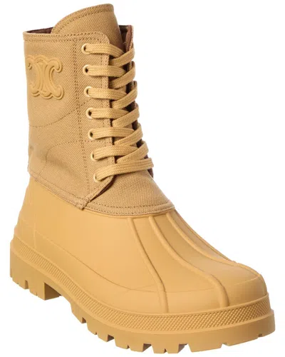 Celine Riley Canvas Boot In Brown