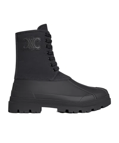Celine Riley Lacing Boots In Black