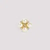Celine Crystal And Pearl Gold Brass Ring In Gold