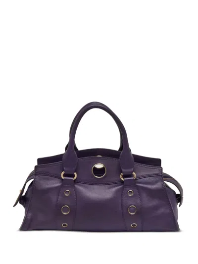 Pre-owned Celine Ring-detail Leather Tote Bag In Purple