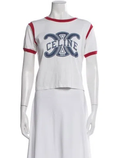 Pre-owned Celine Ringer Graphic Print T-shirt In White