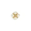 Celine Crystal And Pearl Gold Brass Ring In Multi