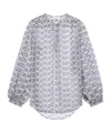Celine Romy Blouse In Silk Crepon In Gray