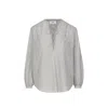 Celine Romy Cotton Striped Blouse Women In Gray