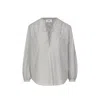 Celine Romy Cotton Striped Blouse Women In Gray