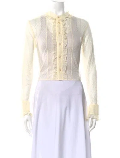 Pre-owned Celine Romy Lace Blouse In Neutral