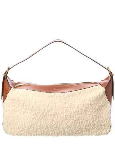 Celine Triomphe Leather Shoulder Bag In Brown