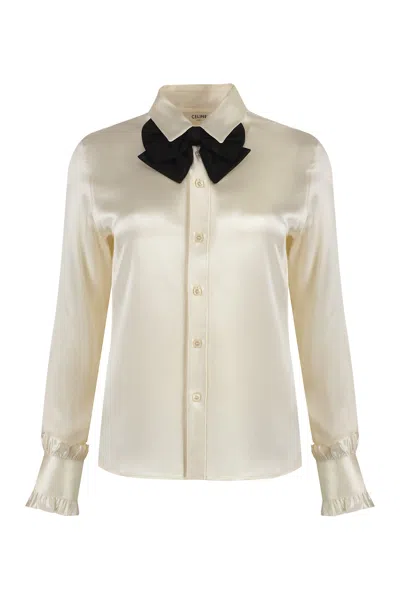 Celine Romy Silk Shirt In White