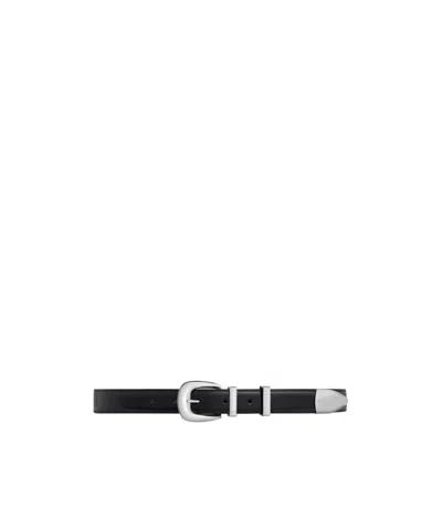 Celine Round Buckle Belt In Black