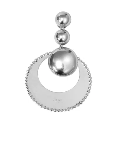 Celine Round Earrings In Silver