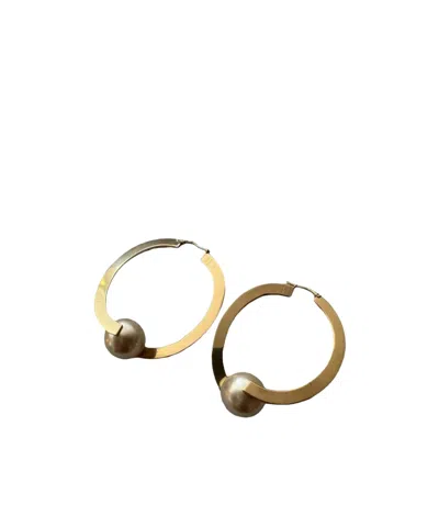 Celine Round Earrings In Gold
