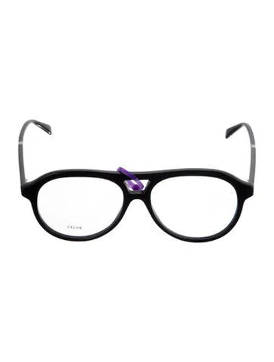 Pre-owned Celine Round Eyeglasses In Black