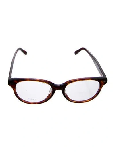 Pre-owned Celine Round Eyeglasses In Brown
