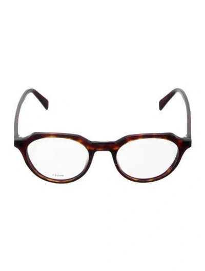 Pre-owned Celine Round Eyeglasses In Brown