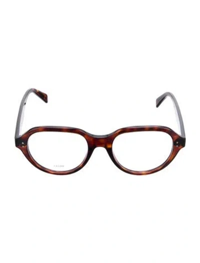 Pre-owned Celine Round Eyeglasses In Brown