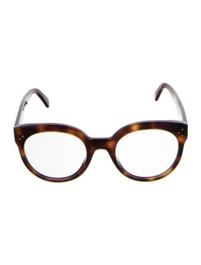 Pre-owned Celine Round Eyeglasses In Brown