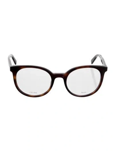 Pre-owned Celine Round Eyeglasses In Brown
