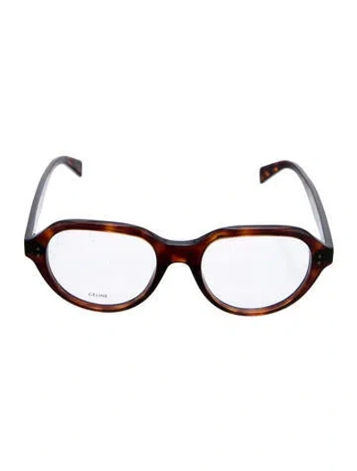 Pre-owned Celine Round Eyeglasses In Brown