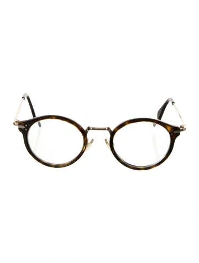 Pre-owned Celine Round Eyeglasses In Brown