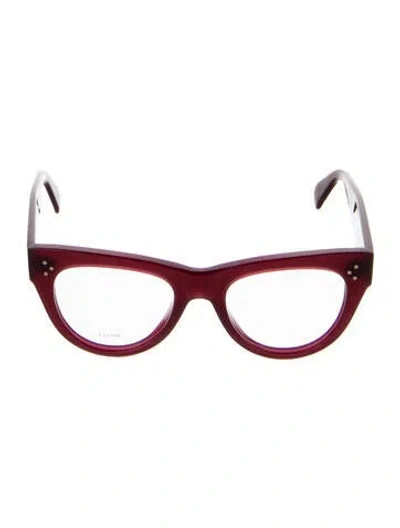 Pre-owned Celine Round Eyeglasses In Burgundy