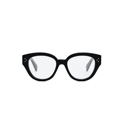 Celine Round Frame Glasses In Shiny Black