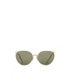Celine Round Frame Green Lens Sunglasses In Green