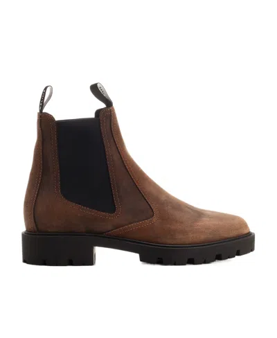 Celine Round Head Boots In Brown