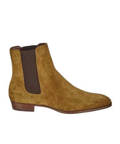 Celine Round Head Cover And Short Boots In Brown