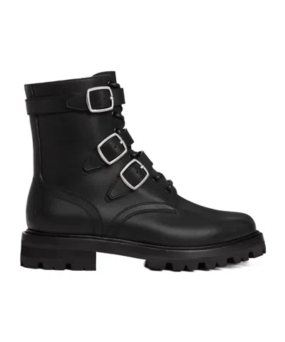 CELINE CELINE MAGGIE BUCKLE ZIPPED BOOT IN SHINY BULL