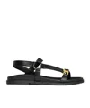 Celine Round-headed Flat Sandals In Black