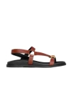 Celine Round-headed Flat Sandals In Black