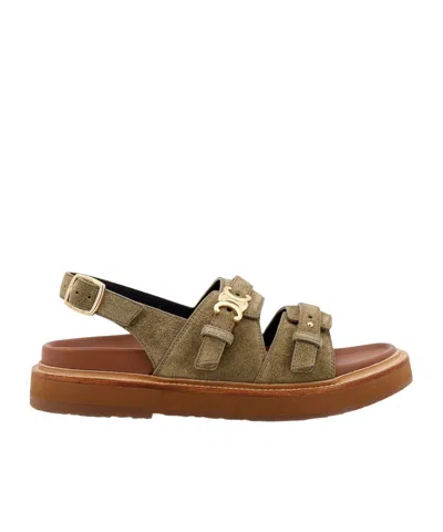 CELINE CELINE - TIPPI TRIOMPHE SANDAL IN SUEDE CALFSKIN