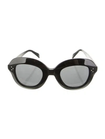 Pre-owned Celine Round Mirrored Sunglasses In Black