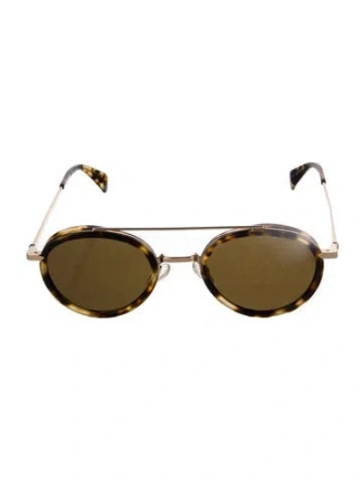 Pre-owned Celine Round Mirrored Sunglasses In Brown