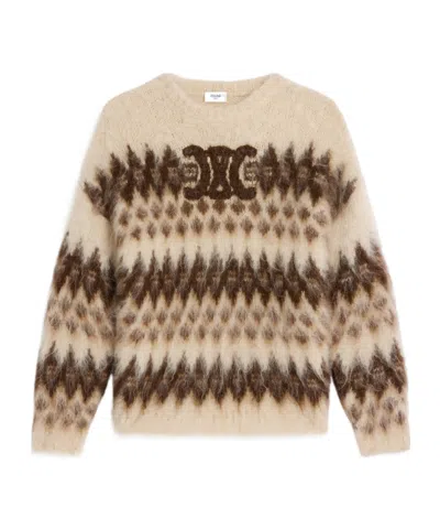 Celine Round-neck And Long-sleeved Sweater In Nude