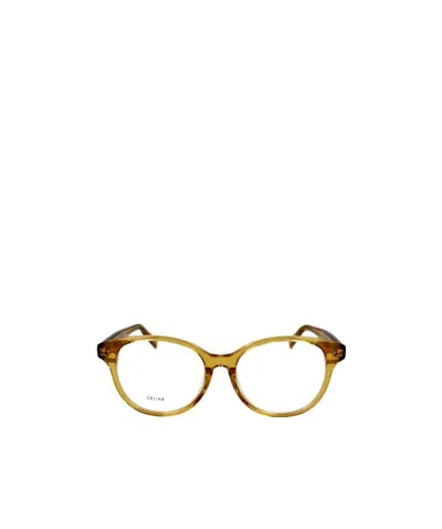 Celine Round Shaped Glasses In Yellow