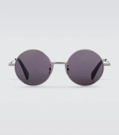 Celine Round Sunglasses In Shiny Palladium / Smoke