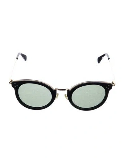 Pre-owned Celine Round Tinted Sunglasses In Black