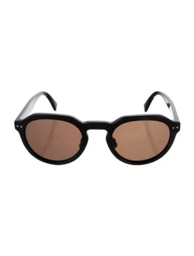 Pre-owned Celine Round Tinted Sunglasses In Black