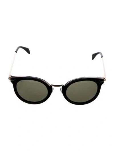 Pre-owned Celine Round Tinted Sunglasses In Black