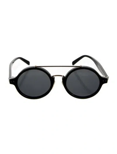 Pre-owned Celine Round Tinted Sunglasses In Black
