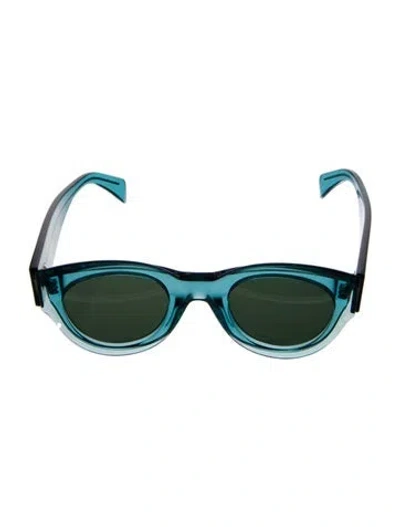 Pre-owned Celine Round Tinted Sunglasses In Blue