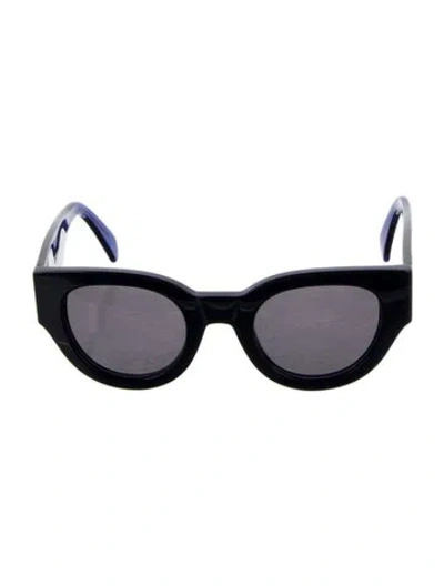 Pre-owned Celine Round Tinted Sunglasses In Blue