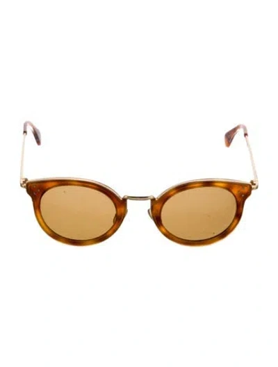 Pre-owned Celine Round Tinted Sunglasses In Brown