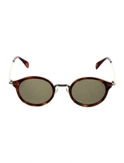 Pre-owned Celine Round Tinted Sunglasses In Brown