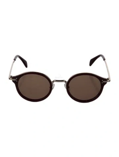 Pre-owned Celine Round Tinted Sunglasses In Burgundy