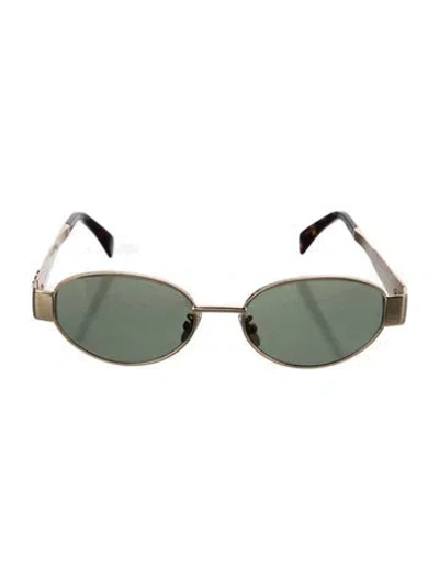 Pre-owned Celine Round Tinted Sunglasses In Gold